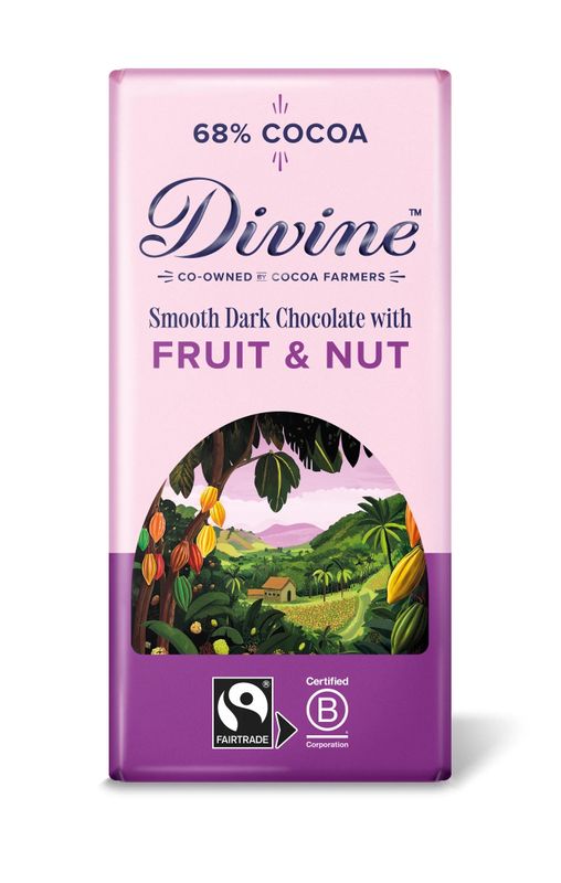 Divine, mörk choklad med frukt och nötter