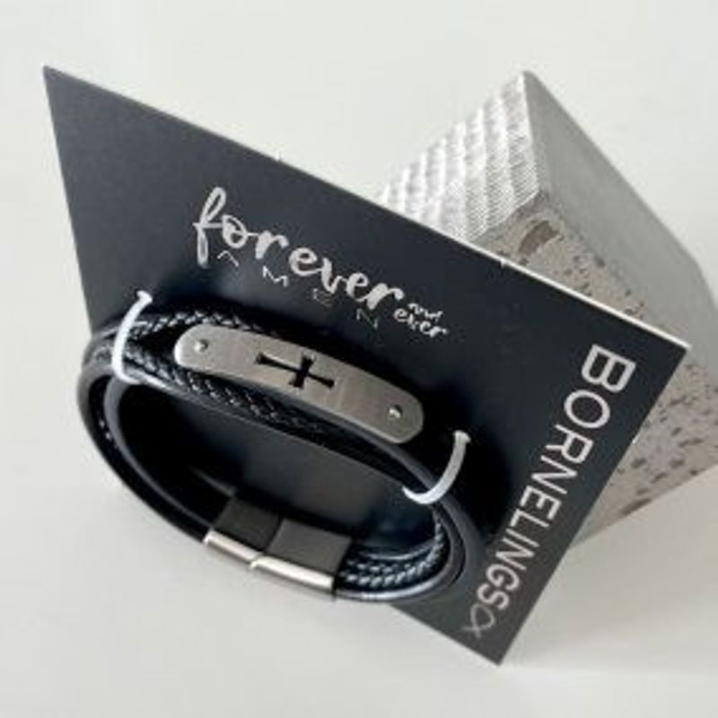 Armband - Läder, kors