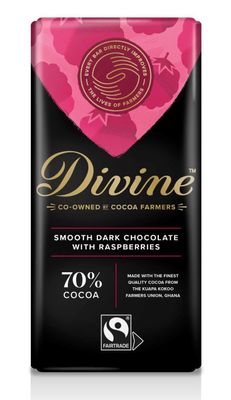 Divine, mörk choklad hallon, 70%