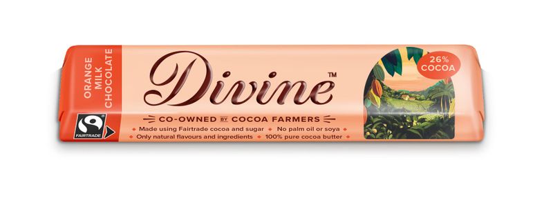 Divine Milk Chocolate with Orange, 35g