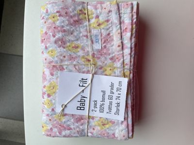 Baby-Filt, 100% bomull - Rosa - 2-pack
