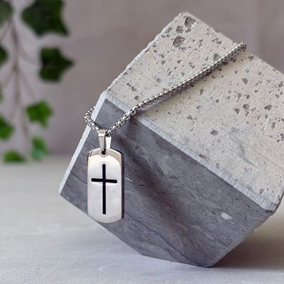 Halssmycke - Kors, dog tag