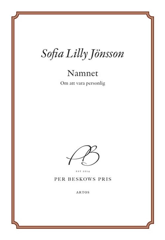 Namnet - Om att vara personlig - Sofia Lilly Jönsson