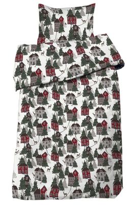 Vimmerby Vit/Röd Bäddset Enkeltäcke 150x210 Redlunds