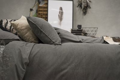 Enfärgat Grå Washed Bäddset Dubbeltäcke 220x210 Borganäs of Sweden