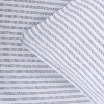 Örngott Funäsdalen Flanell Randigt Ljusgrå 50x60 Classic Textile