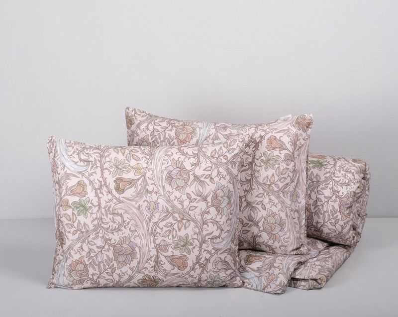 Lindås Multi Satin Blommigt Bäddset Enkeltäcke 150x210 Värnamo of Sweden