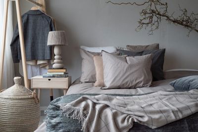 Enfärgat Khaki/Brun Washed Bäddset Enkeltäcke 150x210 Borganäs of Sweden