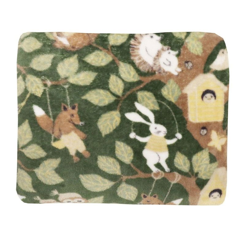 Skogsliv Söta Djur Grön Pläd Barn 130x150 Redlunds