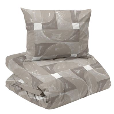 Milton Beige Bäddset Enkeltäcke 150x210 Redlunds