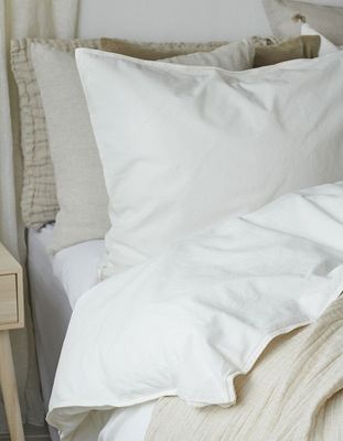 Enfärgat Vit Humble Bäddset Enkeltäcke 150x210 Borganäs of Sweden