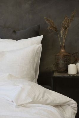 Enfärgat Vit Rolling Bäddset Enkeltäcke 150x210 Borganäs of Sweden