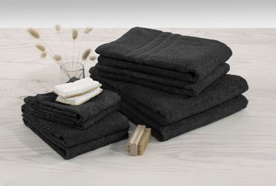 Basic Frotté Svart Badrumshandduk Borganäs of Sweden