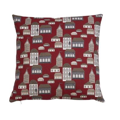 Stad Röd Kuddfodral 48x48 Fondaco