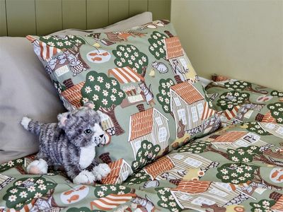 Åsgränd Grön Bäddset Enkeltäcke 150x210 Redlunds