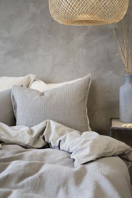 Enfärgat Grå Rolling Bäddset Enkeltäcke 150x210 Borganäs of Sweden