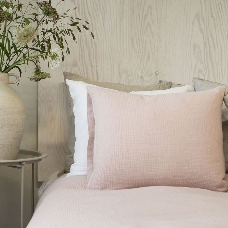 Enfärgat Rosa Bäddset Enkeltäcke 150x210 Borganäs of Sweden