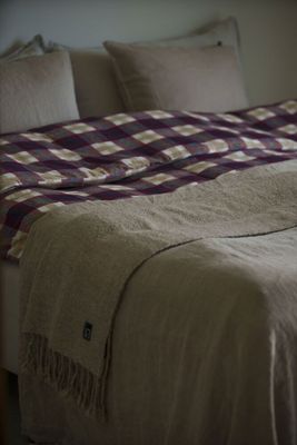 Hedekas Röd Flanell Rutigt Bäddset Enkeltäcke 150x210 Lord Nelson