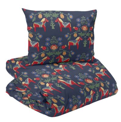 Risa Marin Dalahäst Bäddset Enkeltäcke 150x210 Redlunds