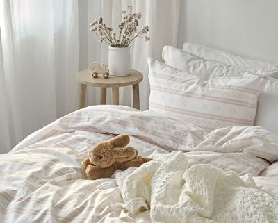 Inka Rosa Bäddset Enkeltäcke 150x210 Borganäs of Sweden