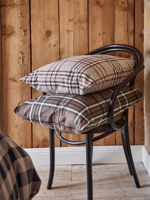 Cervinia Brun/Grön Flanell Rutigt Bäddset Enkeltäcke 150x210 Redlunds