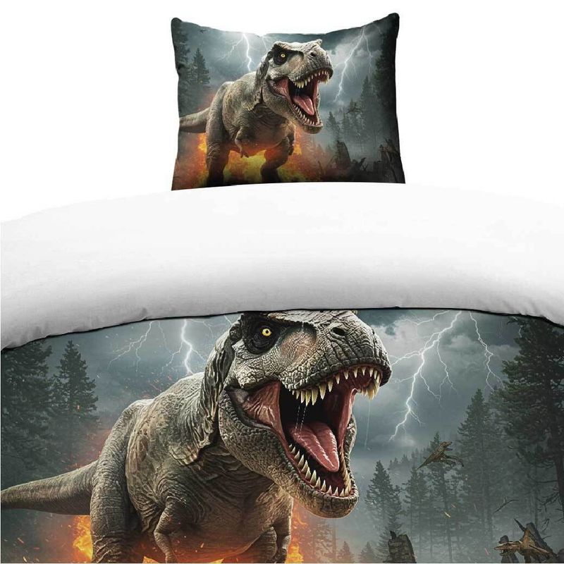 Dinosaur Multi Bäddset Enkeltäcke 150x210 Borganäs of Sweden