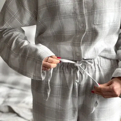 Pyjamasbyxor Abisko Grå/Vit Classic Textile