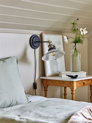 Malte Ljusgrön Randigt Bäddset Enkeltäcke 150x210 Redlunds