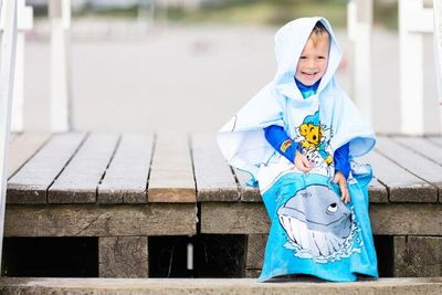 Bamse Val Blå Barn Badponcho 65x130 Swimpy by Tildas