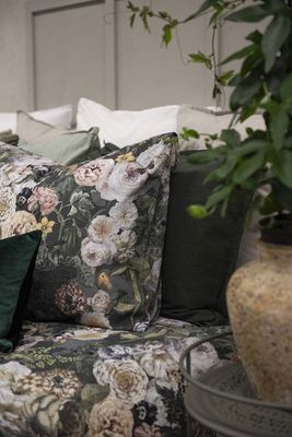 Abigail Grön Blommor Bäddset Enkeltäcke 150x210 Borganäs of Sweden