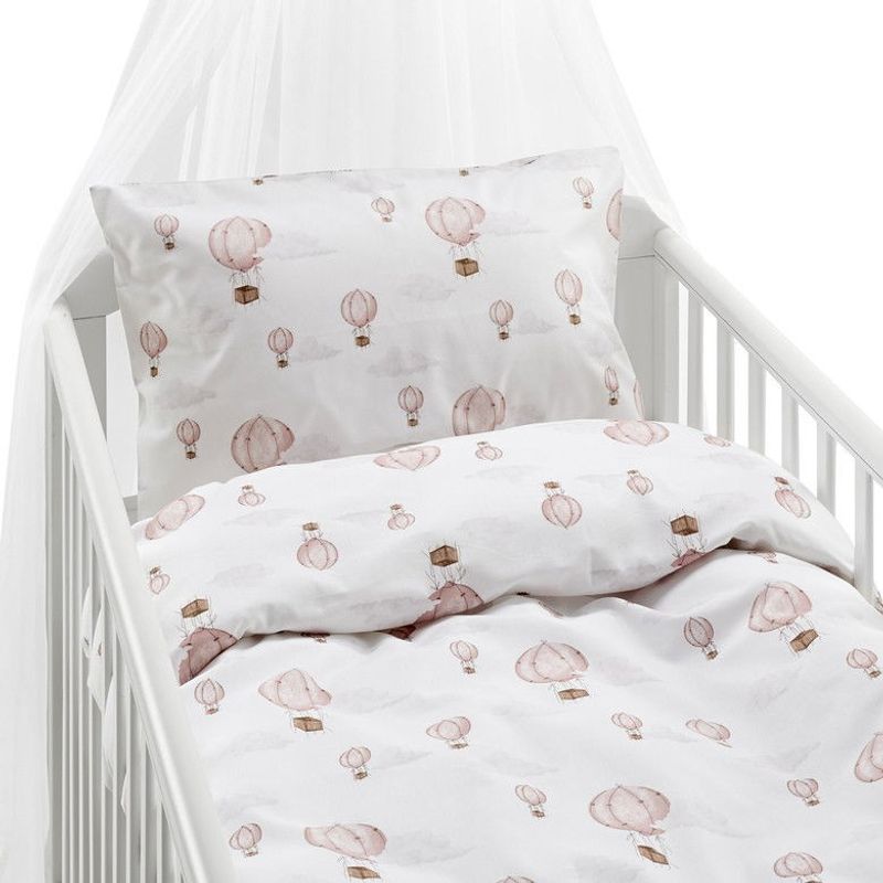 Ballong Rosa Bäddset Spjälsäng 100x130 Borganäs of Sweden