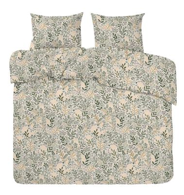 Hage Gul/Grön Blommigt Bäddset Dubbeltäcke 220x210 Redlunds