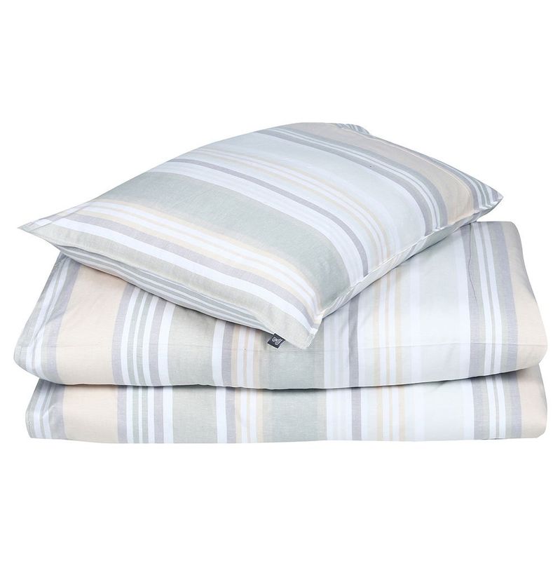 Harry Randigt Grön Bäddset Enkeltäcke 150x210 Classic Textile