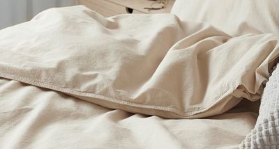 Enfärgat Beige Humble Bäddset Enkeltäcke 150x210 Borganäs of Sweden