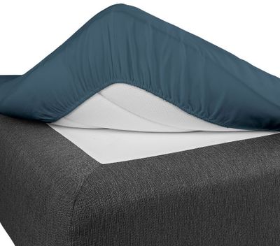 Dra på lakan Marinblå 180x200 Borganäs of Sweden