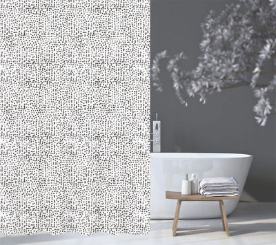 Dot Duschdraperi Vit/Svart 180x200