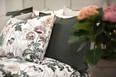 Fiona Vit Blommigt Bäddset Enkeltäcke 150x210 Borganäs of Sweden