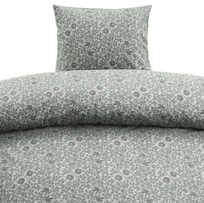 Botanique Grön Blommigt Bäddset Enkeltäcke 150x210 Borganäs of Sweden