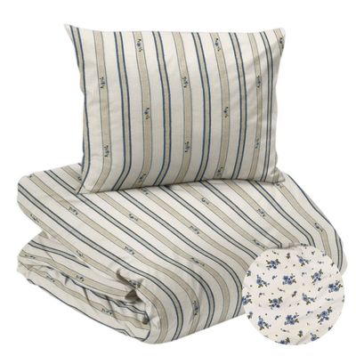 Stina Blå Blommor Bäckebölja Bäddset Enkeltäcke 150x210 Redlunds