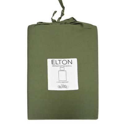 Elton Oliv Bäddset BCI Bomull Enkeltäcke 150x210 Nina Royal