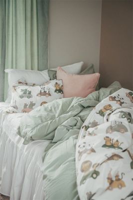 Elton Grön Bäddset Enkeltäcke 150x210 Nina Royal