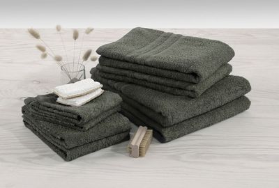 Basic Frotté Mörkgrön Badrumshandduk Borganäs of Sweden