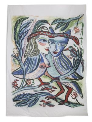 Turturduvor Satin Bäddset Enkeltäcke 150x210 Kosta Linnewäfveri