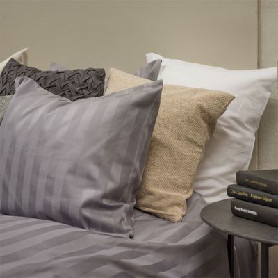 Hotell Satin Ljusgrå Bäddset Dubbeltäcke 220x210 Borganäs of Sweden