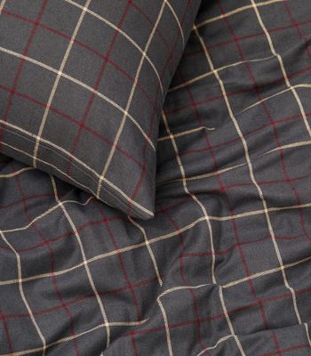 Gunnarby Garnfärgad Rutigt Grå Bäddset Enkeltäcke 150x210 Lord Nelson