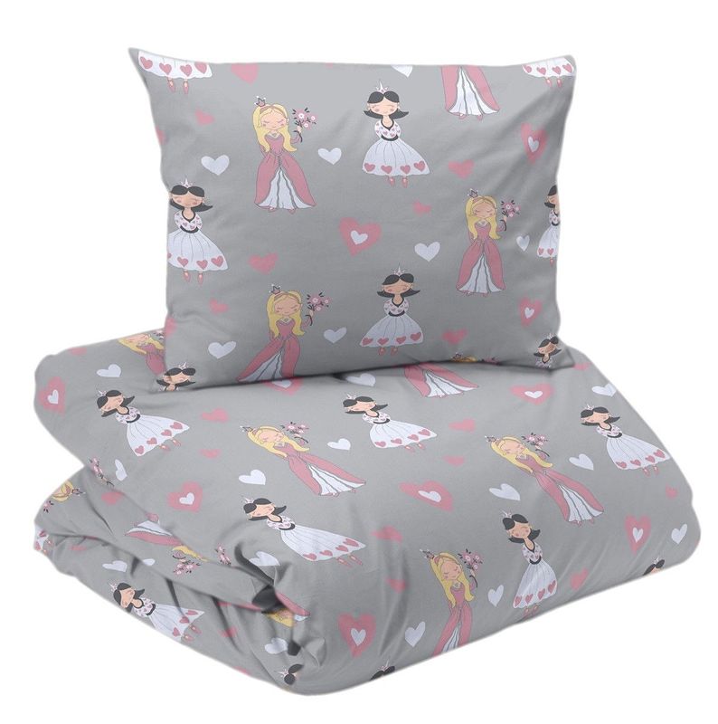Prinsessa Grå Barn Bäddset Enkeltäcke 150x210 Redlunds