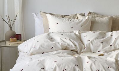 Körsbär Sand Frukt Bäddset Enkeltäcke 150x210 Borganäs of Sweden