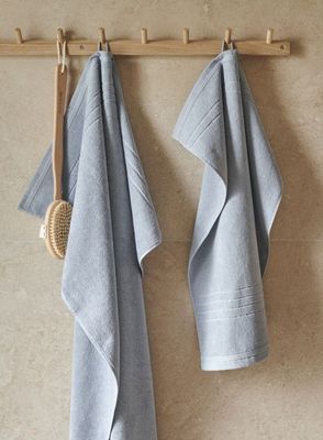 Helle Ljusblå Badrumshandduk Frotté Borganäs of Sweden