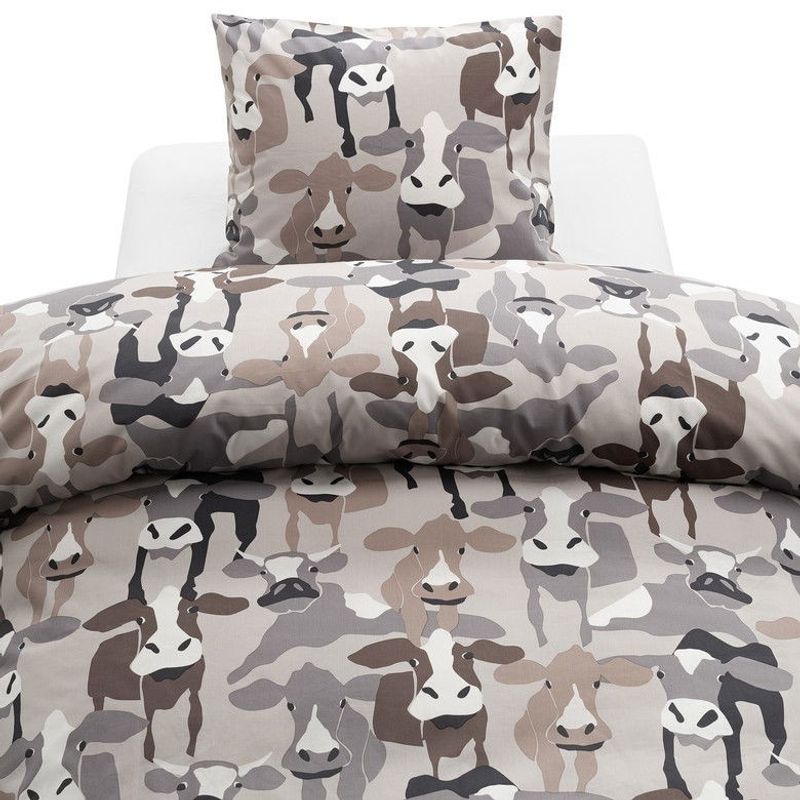 Kossor Beige/Brun Bäddset Enkeltäcke 150x210 Borganäs of Sweden