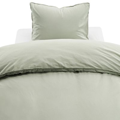 Enfärgat Grön Humble Bäddset Enkeltäcke 150x210 Borganäs of Sweden